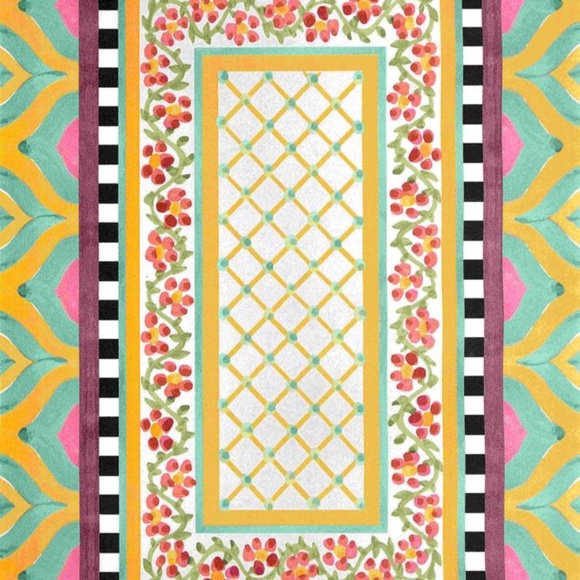 Mackenzie-Childs Discontinued Limited Edition Decorative Floor Mat 5’ x 3’ feet - Picture 3 of 4